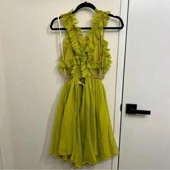 Maria Lucia Hohan Kania lime silk mini dress size FR 40 - Picture 5 of 12